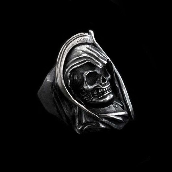 Der Totmacher Skull Ring - Heavy 925 Silver Germanic Gothic Collector's Piece