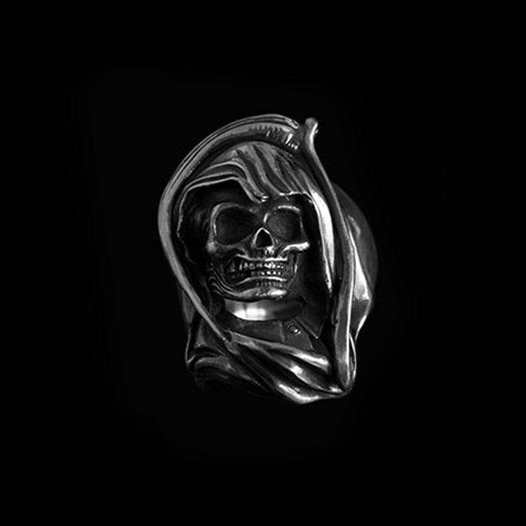 Der Totmacher Skull Ring - Heavy 925 Silver Germanic Gothic Collector's Piece