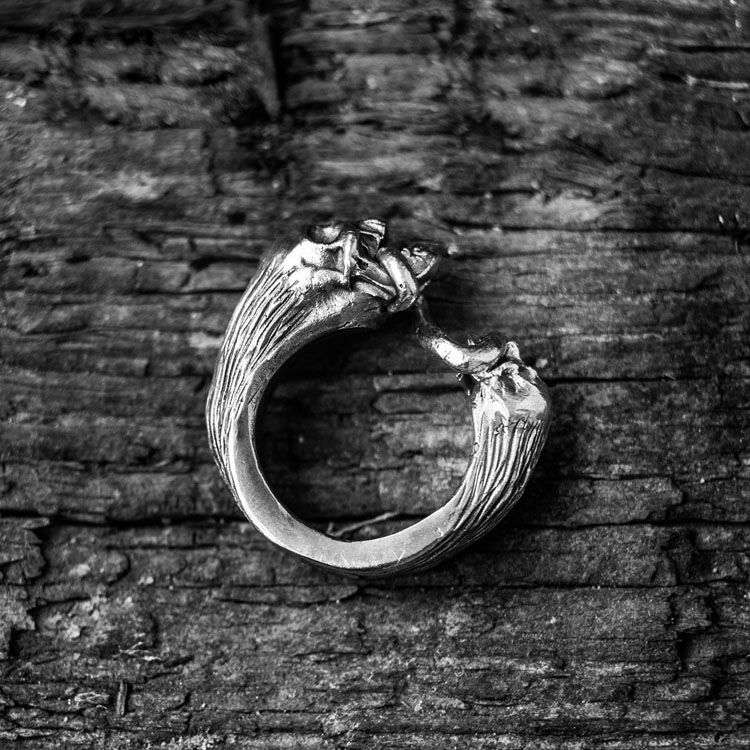 Skull rings 925 Silver Skull mens pinky rings