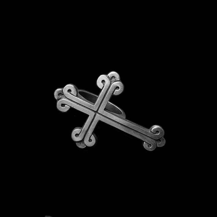 Cross Ring 925 silver mens pinky rings