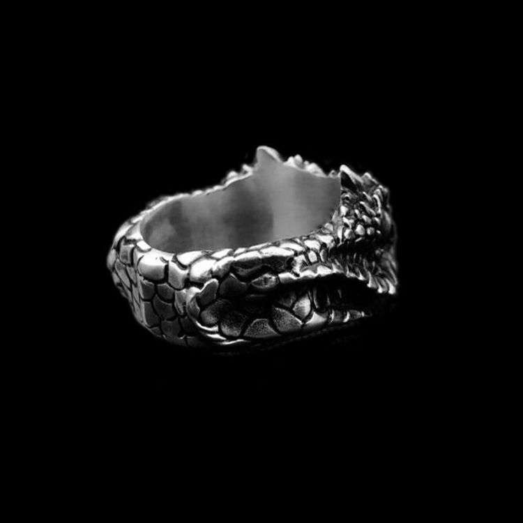 Viper ring 925 Sterling silver snake mens pinky rings