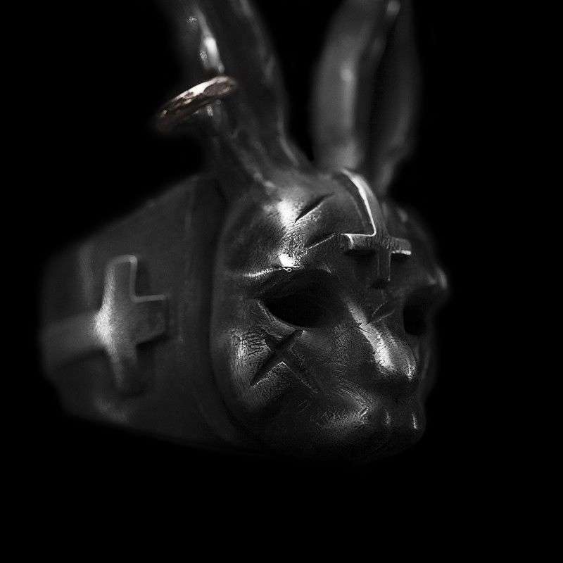 Mashimaro ring 925 Silver Cross rabbit rings