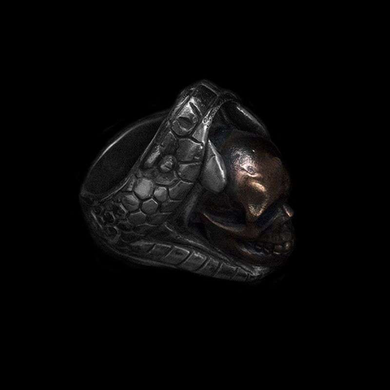 Poison Black Mamba ring 925 Silver Viper skull rings SSJ215