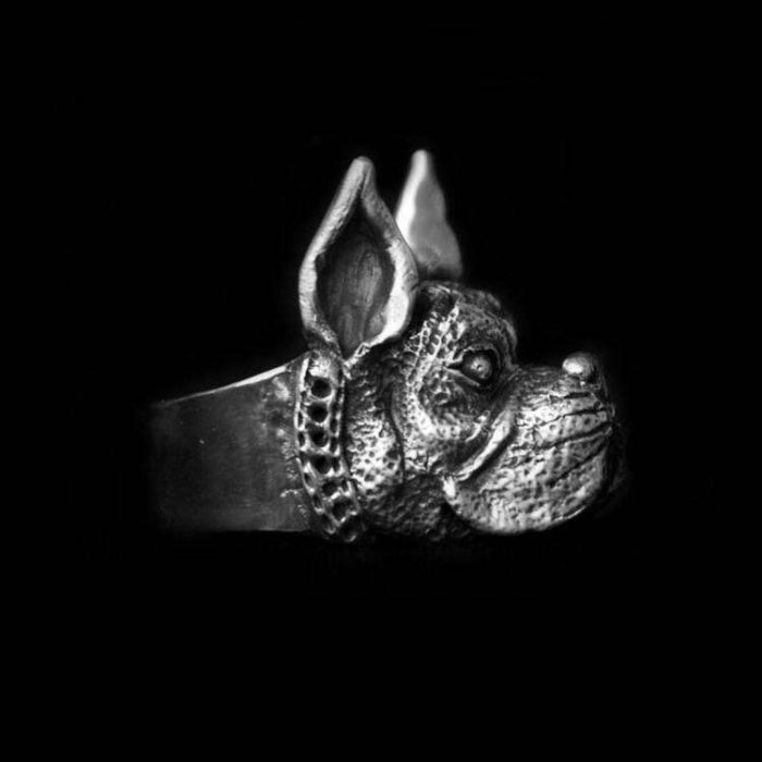 Silver Skull ring 925 silver Boxer ring SSJ48