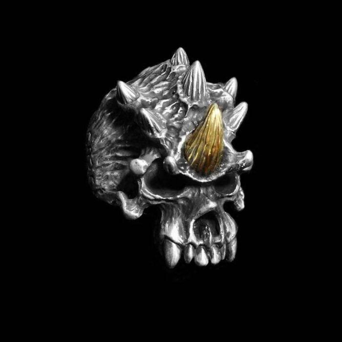 Multi angle skull ring 925 Silver Skull ring SSJ62