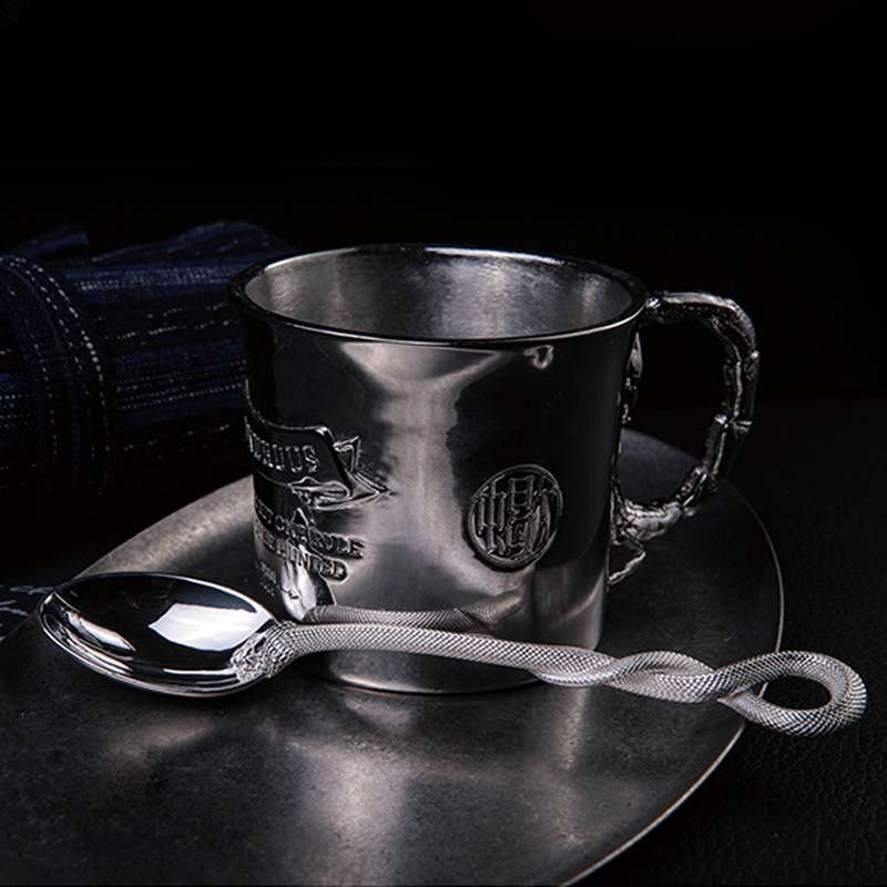 Silver Spoon Sterling silver snake swallowing egg coffee spoon