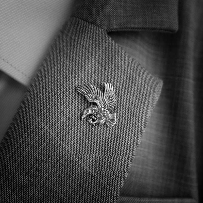 Eagle brooch 925 silver brooches Bollar brooch Badge BRC-04