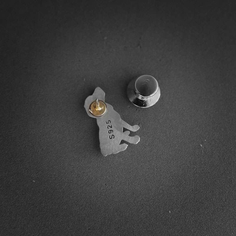 Dog brooch 925 silver brooches Bollar brooch Badge BRC-07