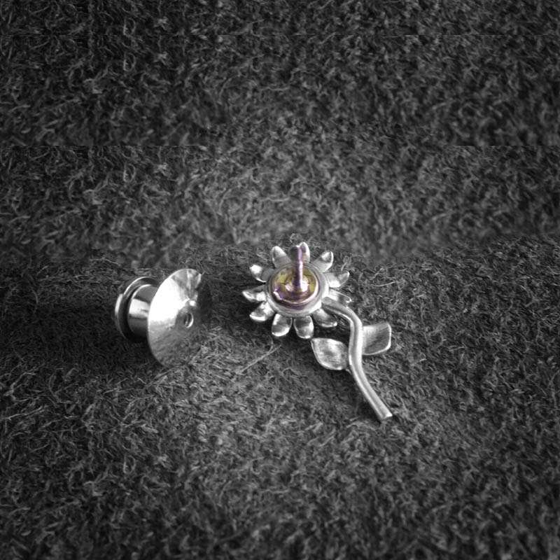 Sunflower brooch 925 silver brooches Bollar brooch Badge BRC-09
