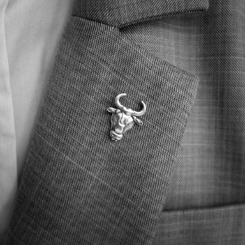 Bull brooch 925 silver brooches Bollar brooch Badge BRC-20