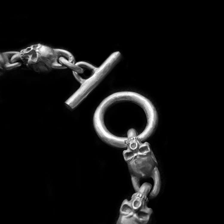 Skull Beads Silver Bracelet stands as a testament to unparalleled craftsmanship SSB21