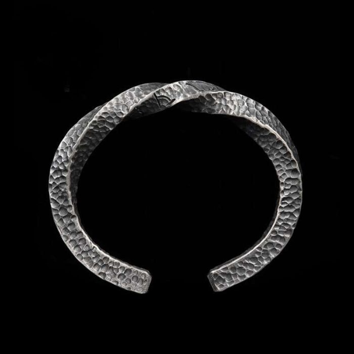 Viking Battle Bracelet – 999 Silver Hammered Mobius Bangle