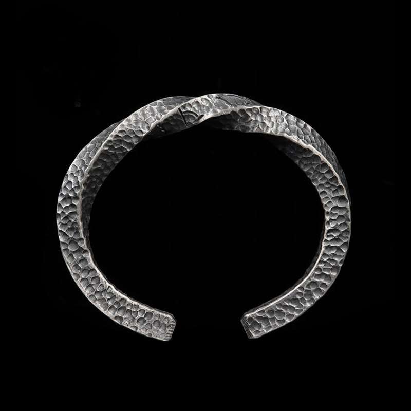 Viking Battle Bracelet – 999 Silver Hammered Mobius Bangle