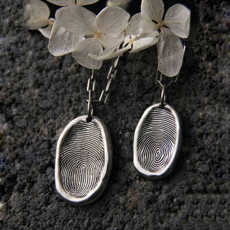 Fingerprint necklace Customize your real fingerprint Pendant Necklace