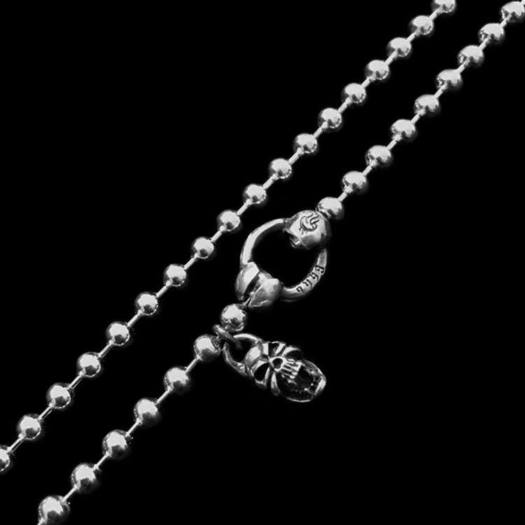 Beaded Skull Necklace 925 Silver Unique Blend of Style and Statement