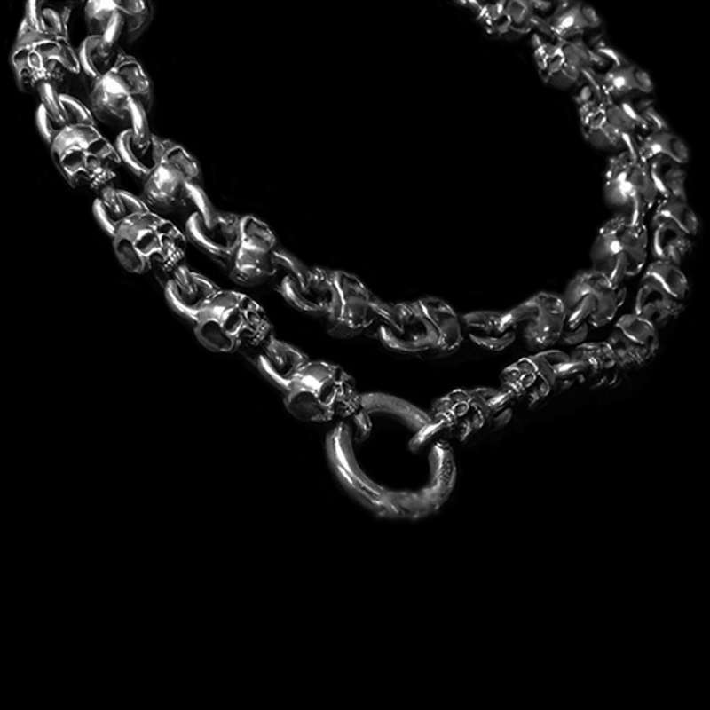 Skull necklace, a must-have domineering silver necklace for tough guys SSN19-2