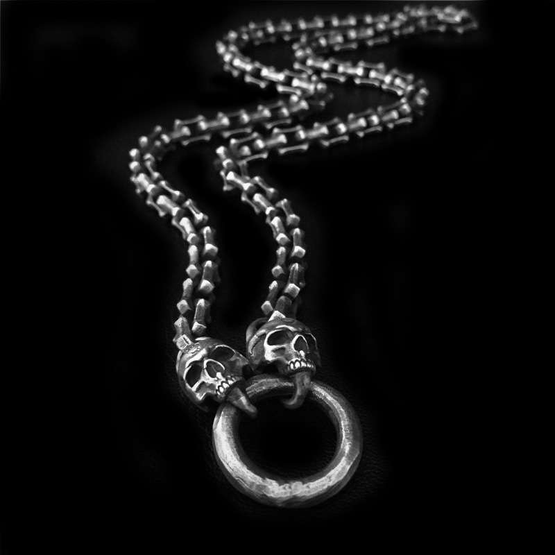 Double Skull Necklace Unleashing Your Inner Edge with an Iconic Symbol
