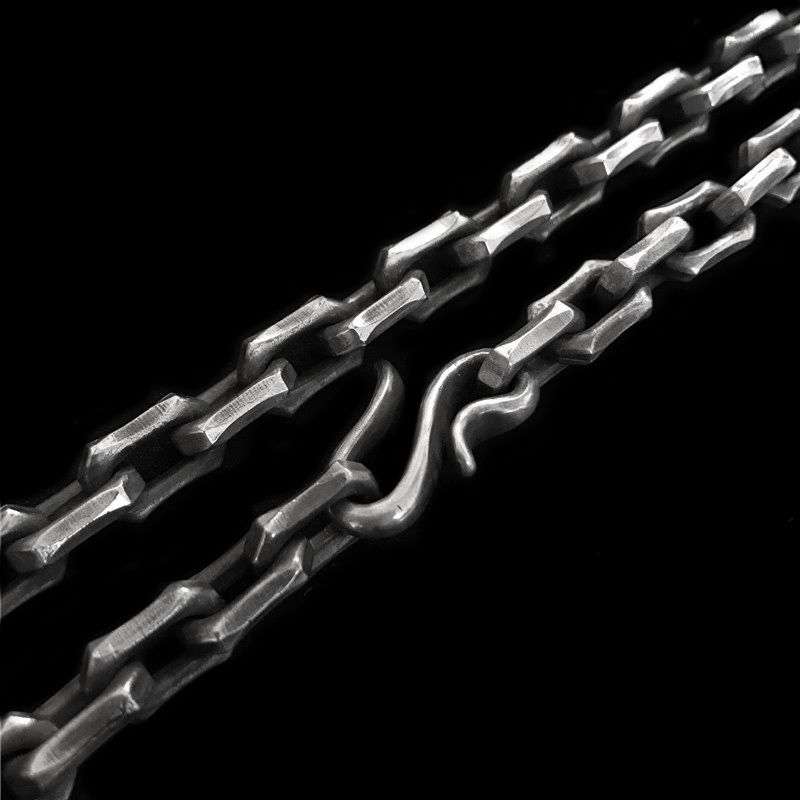 Edges Corners mens silver necklace Unlock your manhood SSN25