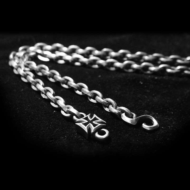 Silver Cross Necklace - Handmade 925 Silver Mens Pendant