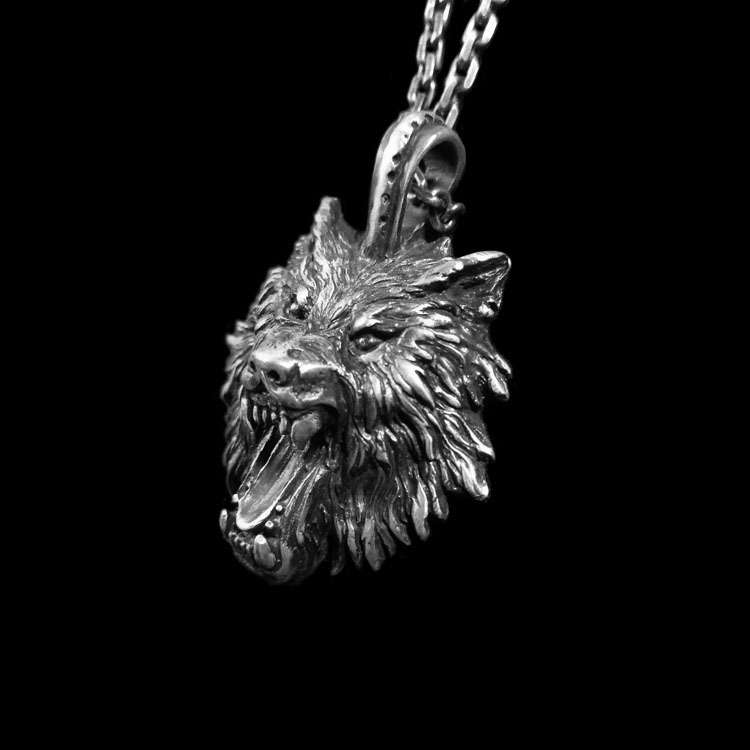 Wolf pendant Successful people must be wolfish  925 silver wolf necklace