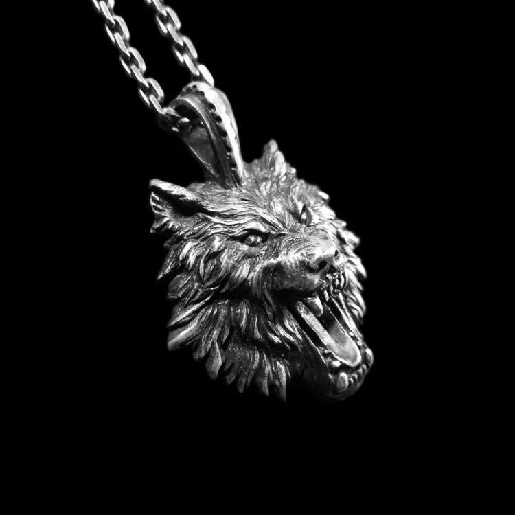 Wolf pendant Successful people must be wolfish  925 silver wolf necklace