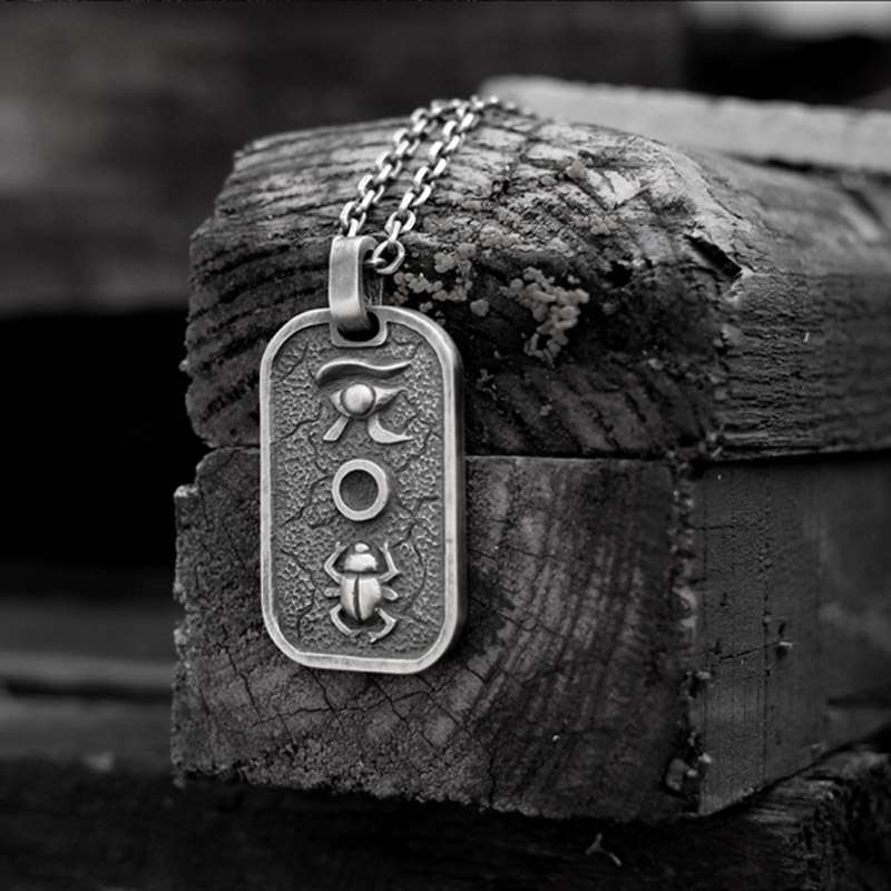 Holy beetle Pendant God of the sun Eye of Horus Pendant 925 Sterling Silver Holy beetle pendant SSP164
