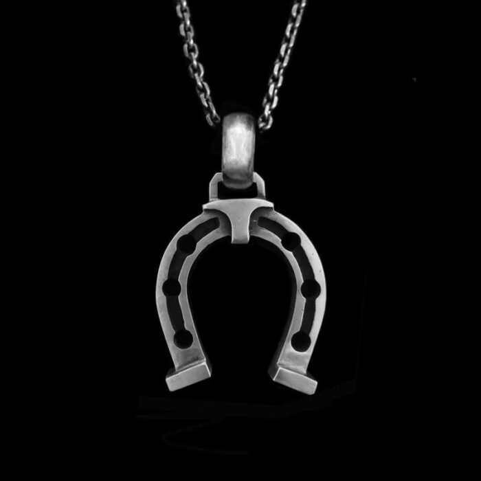 Horseshoe Necklace Pendant 925 Silver Lucky Horseshoe Pendant