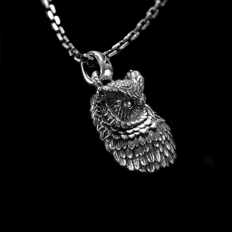 Owl Pendant Handmade 925 Silver nighthawk Pendant SSP186