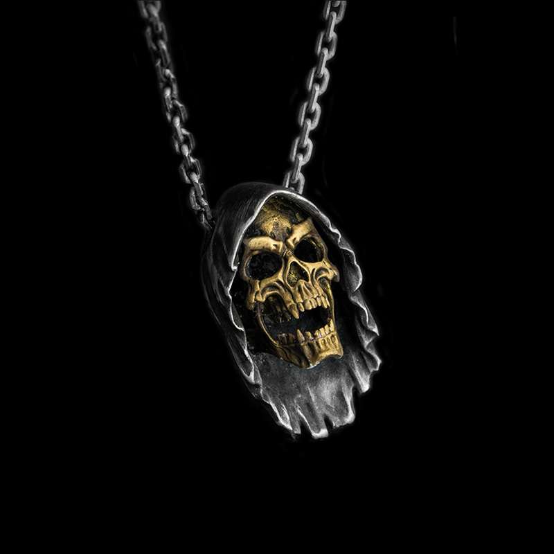 Grim Reaper skull Pendant Handmade 925 Silver Grim Reaper Pendant SSP187