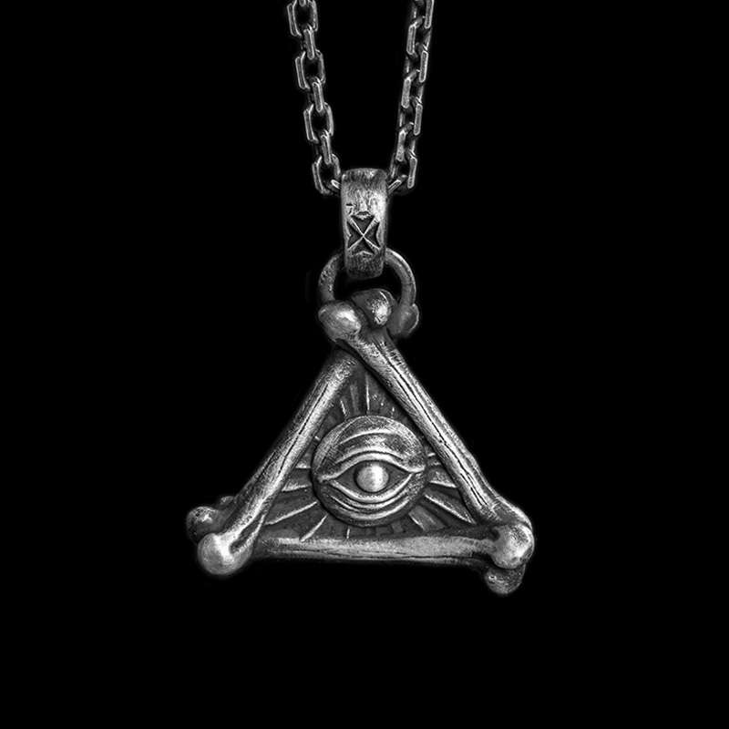 Eye of God pendant 925 Silver bone pendant necklace