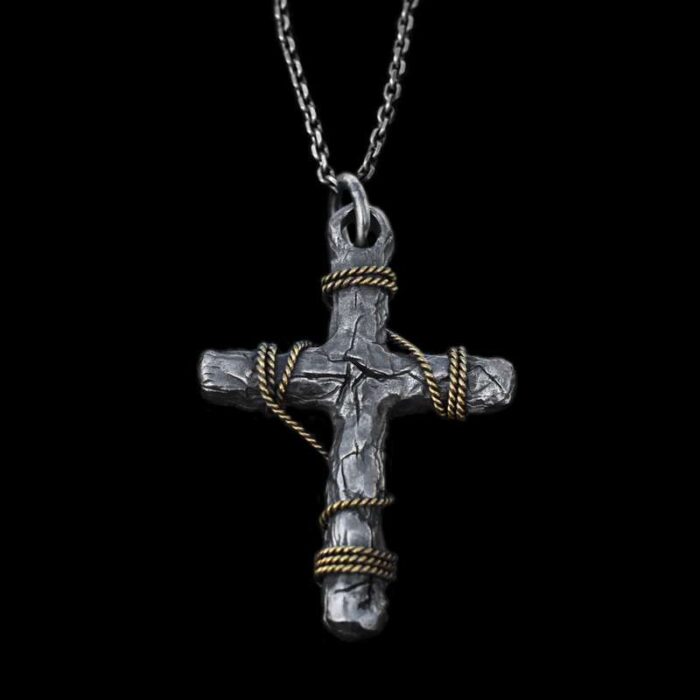 crucifix cross round pendant​ 925 Silver cross pendant necklace