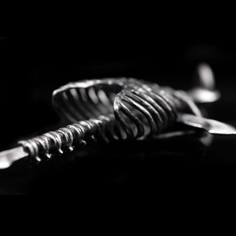 Soul and skeleton silver cross pendant 925 Silver skeleton cross necklace