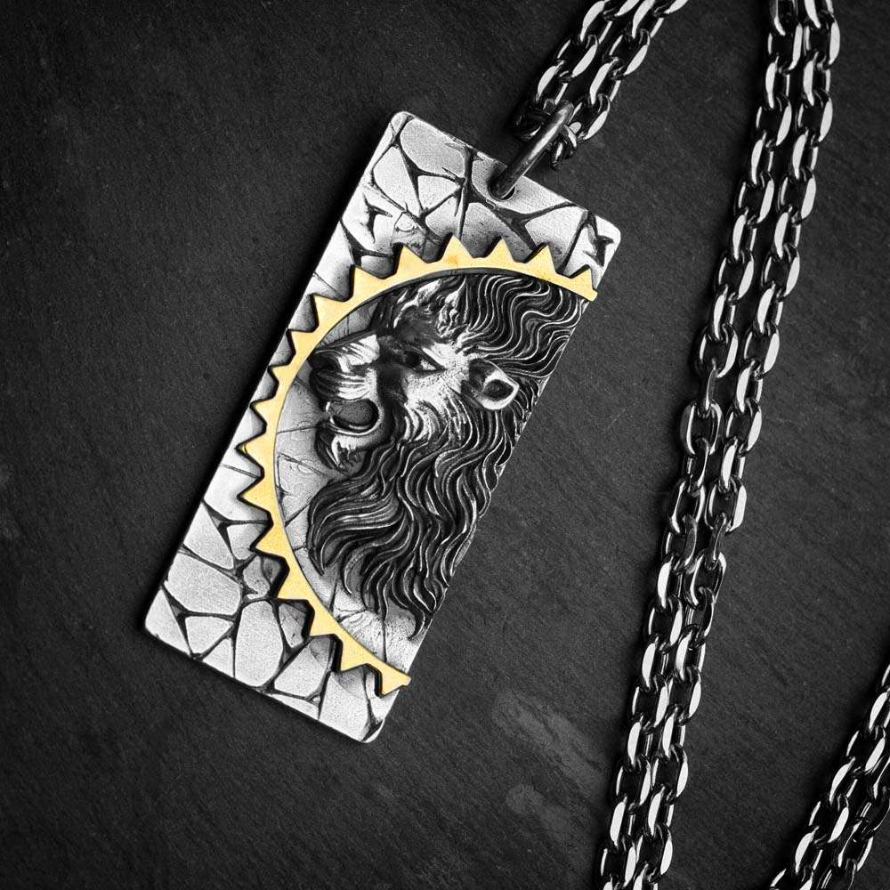 Lion king pendant lion embodies valor grandeur and dominion
