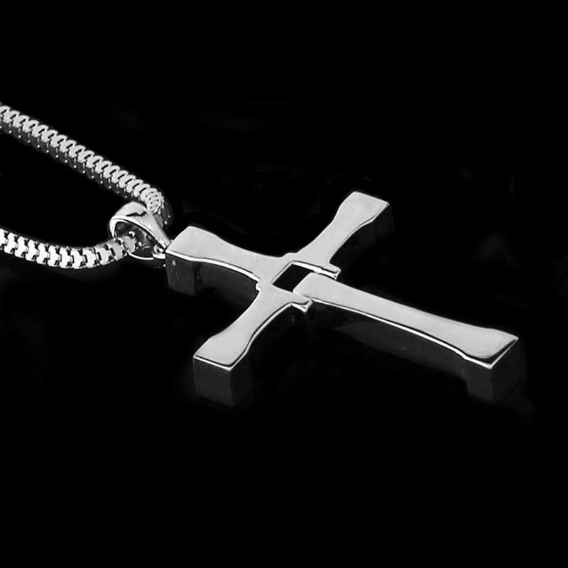 Fast and Furious silver cross necklace 925 Silver Van Diesel necklace