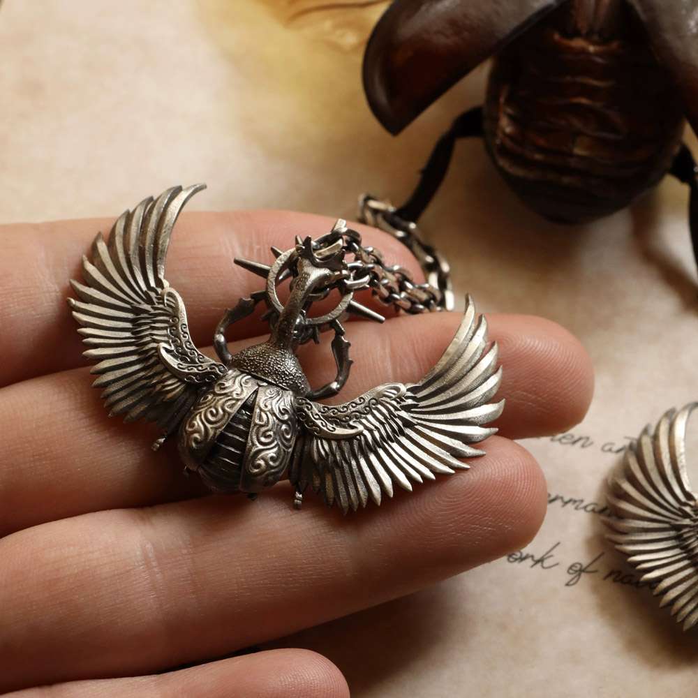 Scarab Necklace Unveiling Sterling Silver Scarab Ancient Symbolism