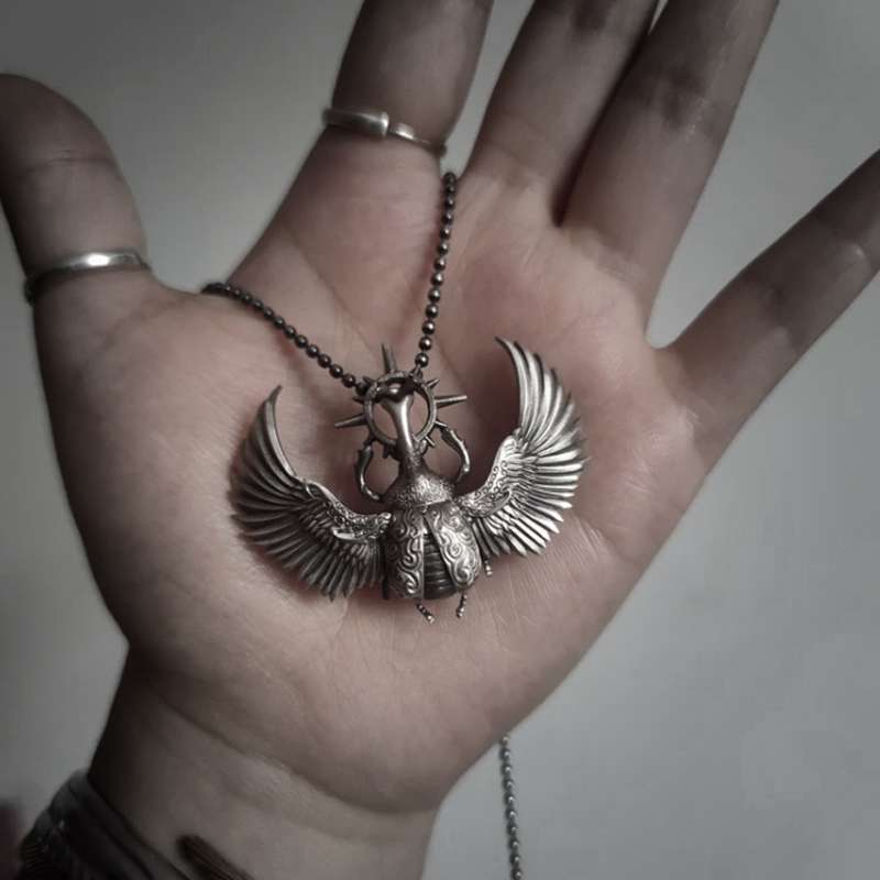 Scarab Necklace Unveiling Sterling Silver Scarab Ancient Symbolism