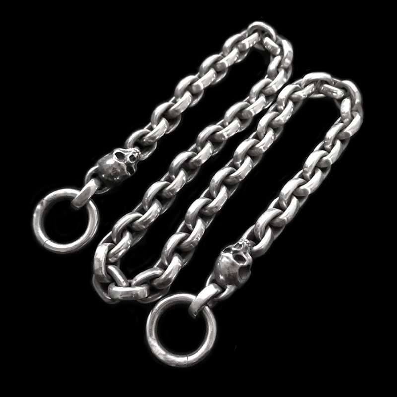 Solid 925 Silver Skull Pants Chain - Heavy 230g Hip Hop Rock