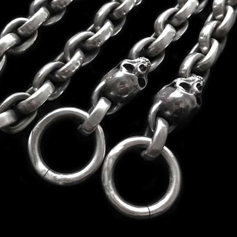 Solid 925 Silver Skull Pants Chain - Heavy 230g Hip Hop Rock