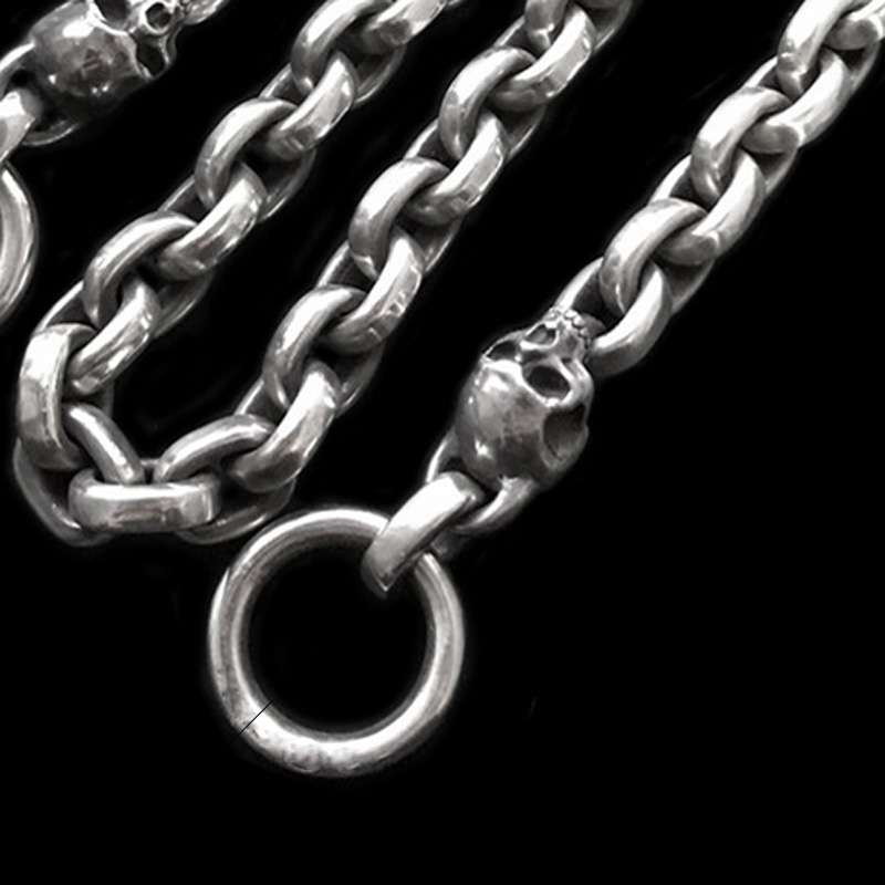 Solid 925 Silver Skull Pants Chain - Heavy 230g Hip Hop Rock