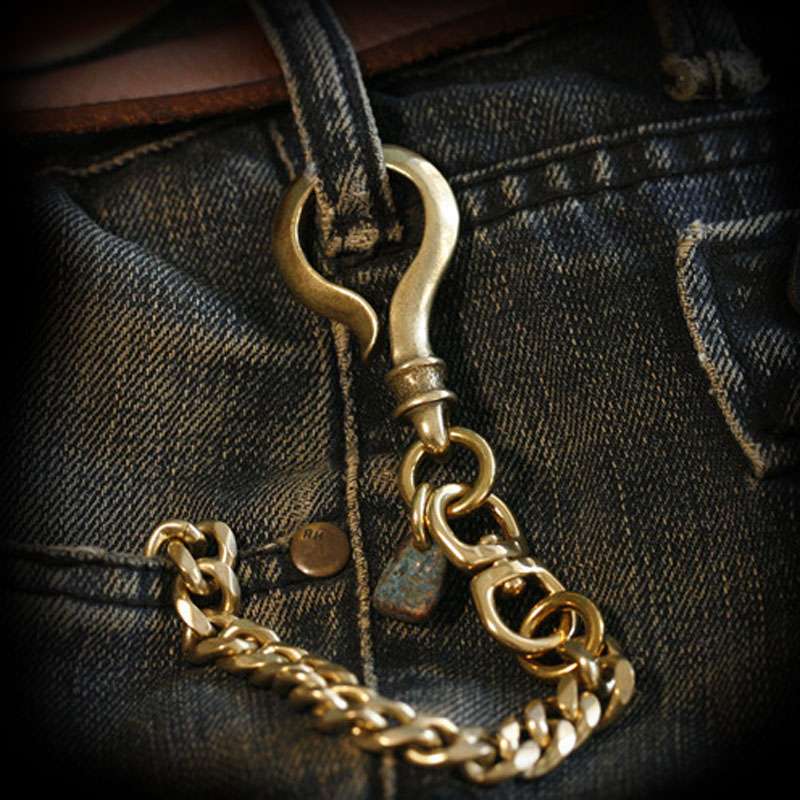 Wallet chain brass question mark buckle copper key chain