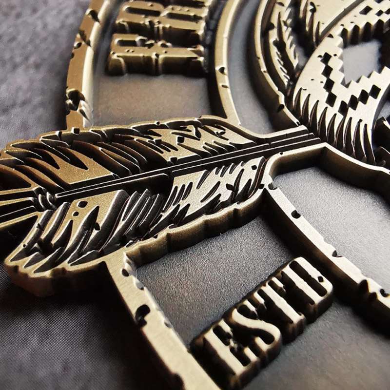 Indian Skull Brass Car Badge | Handcrafted Metal Emblems with 3M Adhesive