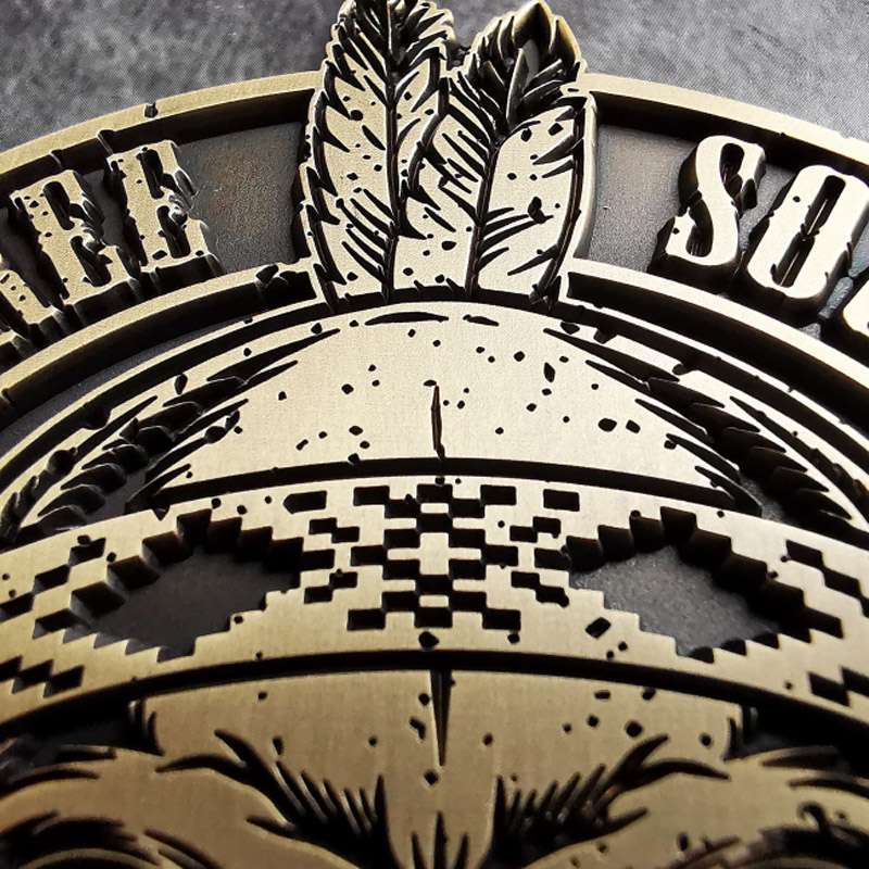 Indian Skull Brass Car Badge | Handcrafted Metal Emblems with 3M Adhesive