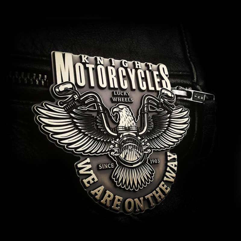 Harley Eagle Motorcycle Emblem - Brass 3D Eagle Badge with 3M Adhesive