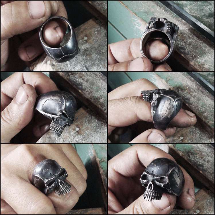 Multi tooth skull ring Skull Jewelry 925 Silver Skull ring SSJ19