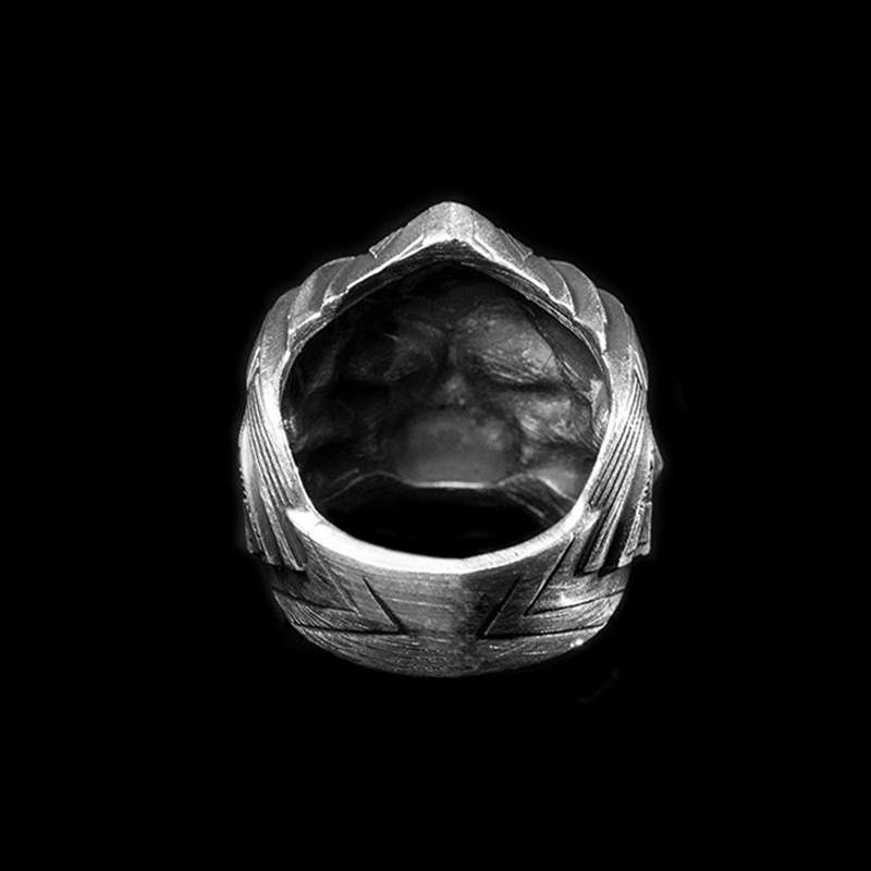 War helmet ring 925 Silver mens Knight mask rings SSJ285