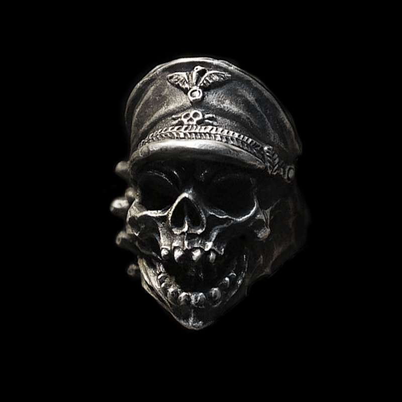 Military Skull Ring - 925 Silver Soldier Memorial Gift