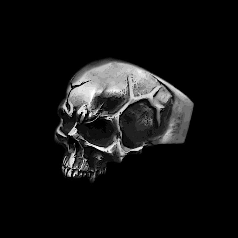 Angry punishment skull ring exudes Strength and Unyielding Style
