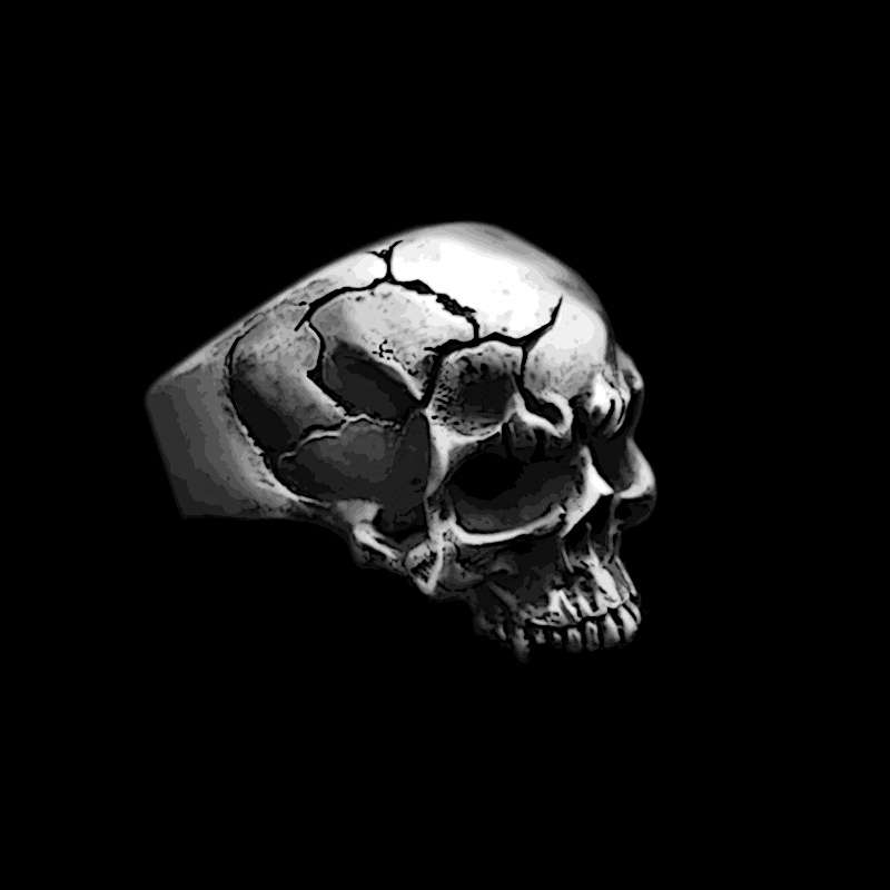 Angry punishment skull ring exudes Strength and Unyielding Style