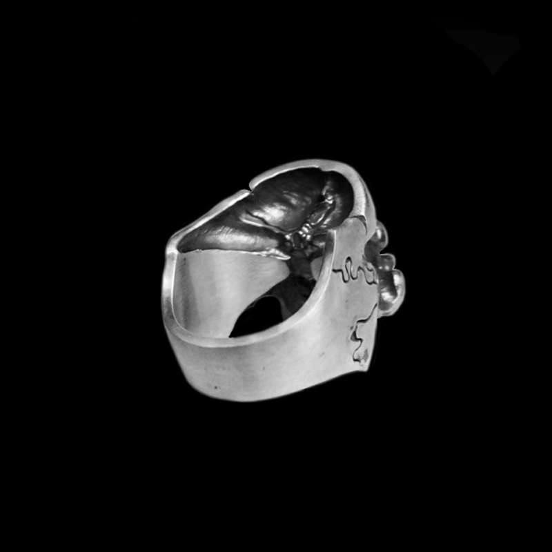 Classic Skull ring 925 Silver Anatomy Skull rings Half Skull deathshead ring