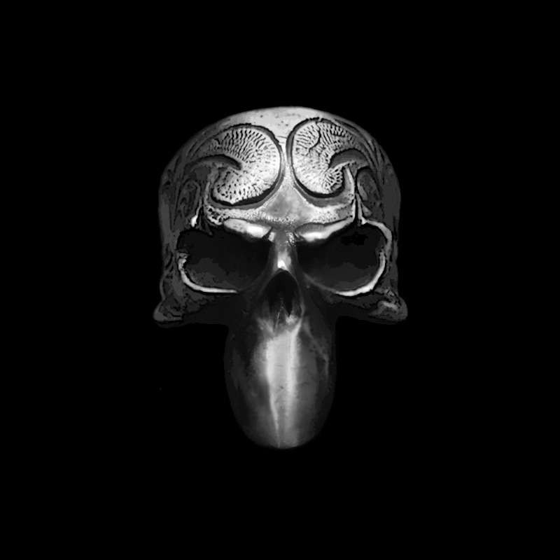 Carving skull ring 925 Silver Delicate Decorative pattern skull rings